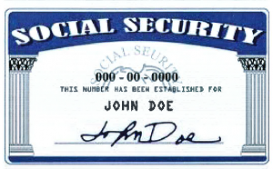 An example of a Social Security Card