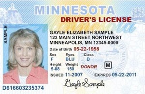 A sample Minnesota Driver's License