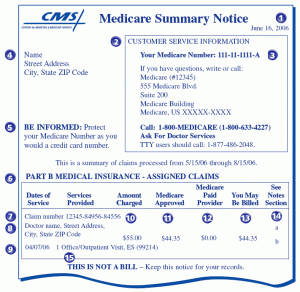 Example of a Medicare form