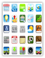 screen shot of icons for different mobile apps