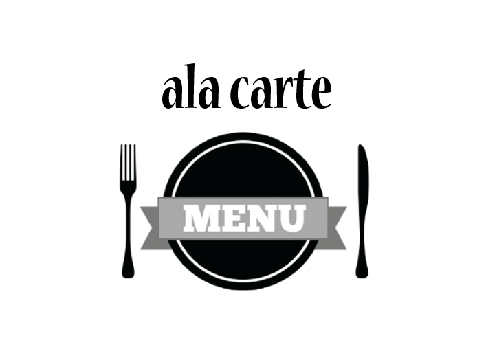 Ala Carte menu- graphic showing fork plate and knife