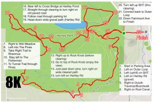 Map of 8k route with directions